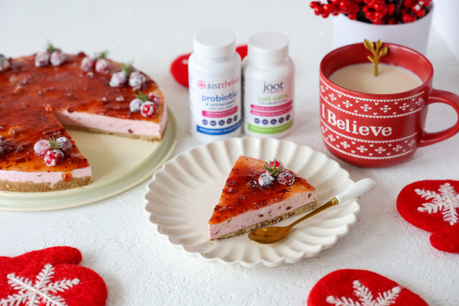 Healthy Cranberry No-Bake Cheesecake