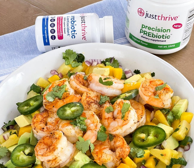 Tropical Shrimp Prebiotic Salad