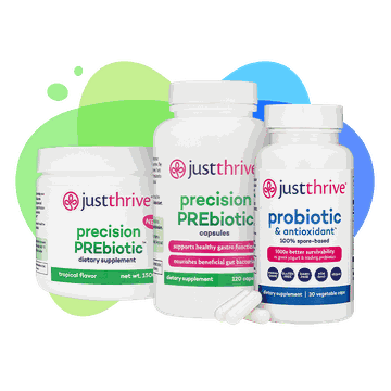 Just Thrive Probiotic and PREbiotic bottles