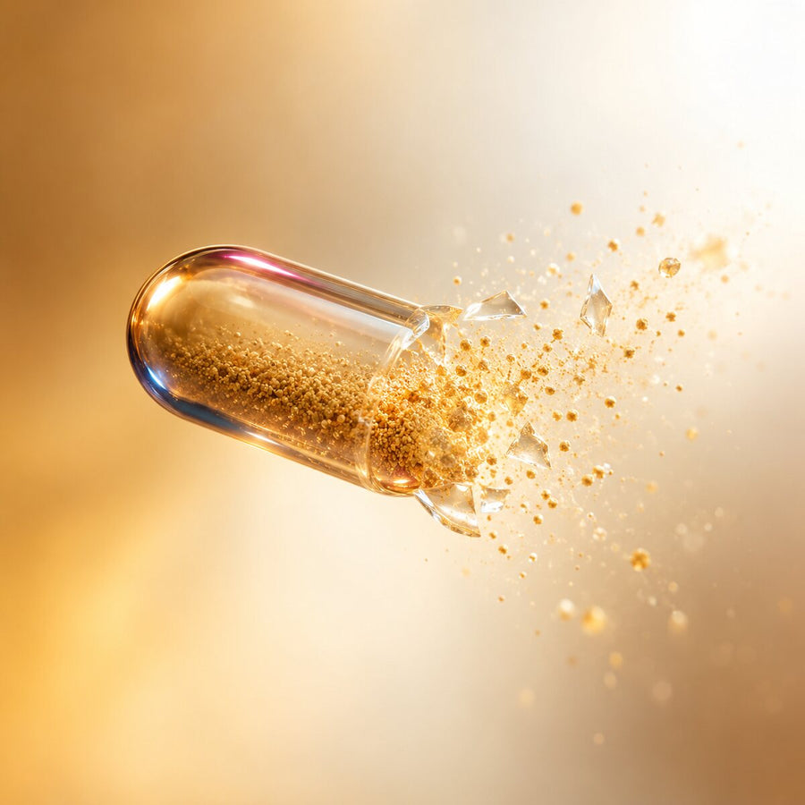 Probiotic capsule releasing its contents