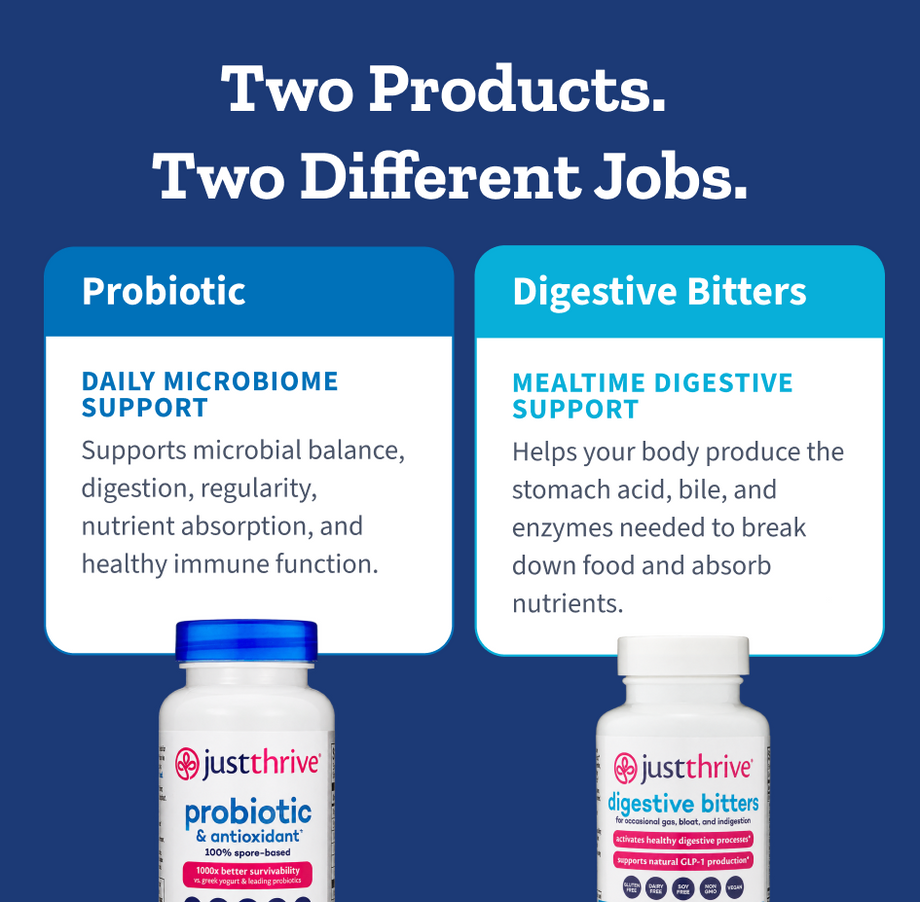 Two products, two different jobs: Probiotic and Digestive Bitters