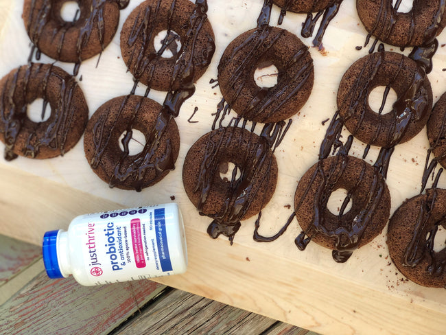 Probiotic Chocolate Donuts with Dark Chocolate Drizzle