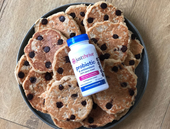“Sneak Attack” Plant-Based Probiotic Chocolate Chips Pancakes