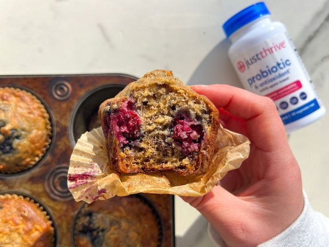 Blackberry Banana Oat Muffins