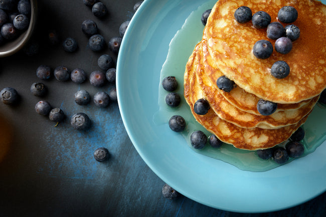 Low-Carb Blueberry Probiotic Pancakes