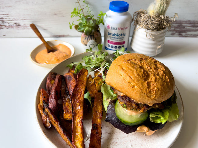 Lamb Burgers with Gut-Healthy Spicy H...