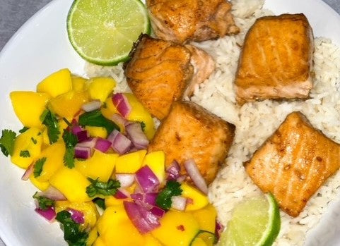 Salmon Bites with Mango Salsa